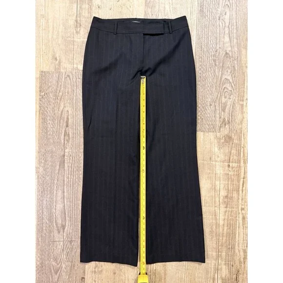 Ann Taylor Pants 6 Black Pinstripe Signature Fit Wool Blend Lined EUC - Picture 3 of 5